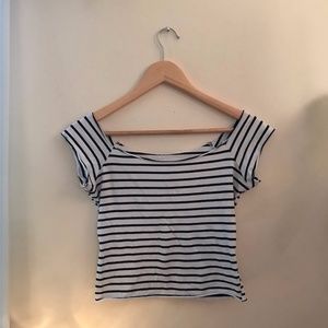 Striped Capped Sleeve shirt